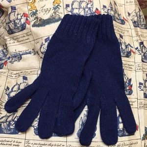 Navy sweater knit gloves